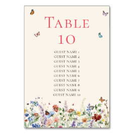 Tarjeta De Mesa Boda floral de flores silvestres rusas