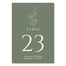 Tarjeta De Mesa Boda floral de hiedra verde salvia