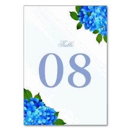 Tarjeta De Mesa Boda floral de Hortensia Azul