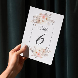 Tarjeta De Mesa Boda Floral de Jardín de Verano
