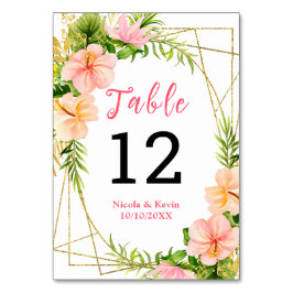Tarjeta De Mesa Boda floral de jungla tropical