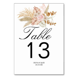 Tarjeta De Mesa Boda floral de Moda bohemia