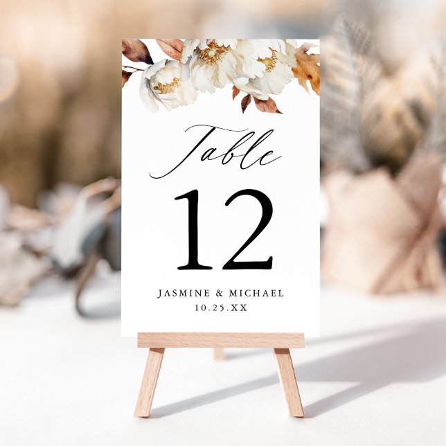Tarjeta De Mesa Boda floral de otoño rústico (Subido por el creador)