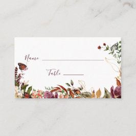 Tarjeta De Mesa Boda floral de otoño rústico