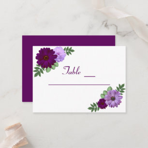Tarjeta De Mesa Boda floral de peonía púrpura