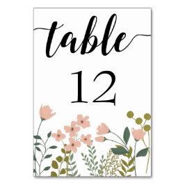 Tarjeta De Mesa Boda floral de primavera rosada Rubor