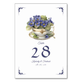 Tarjeta De Mesa Boda Floral de Prímula Vespertina Común Crepuscula