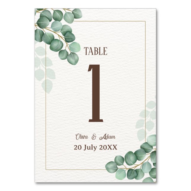 Tarjeta De Mesa Boda floral de Summer Garden (Anverso)