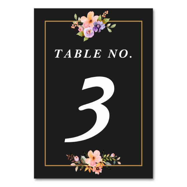 Tarjeta De Mesa Boda floral de Summer Garden (Anverso)