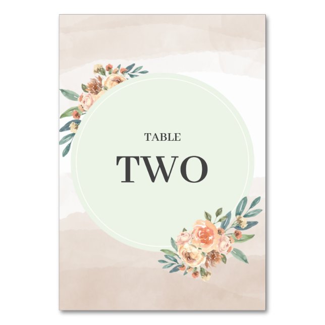 Tarjeta De Mesa Boda floral de Summer Garden (Anverso)