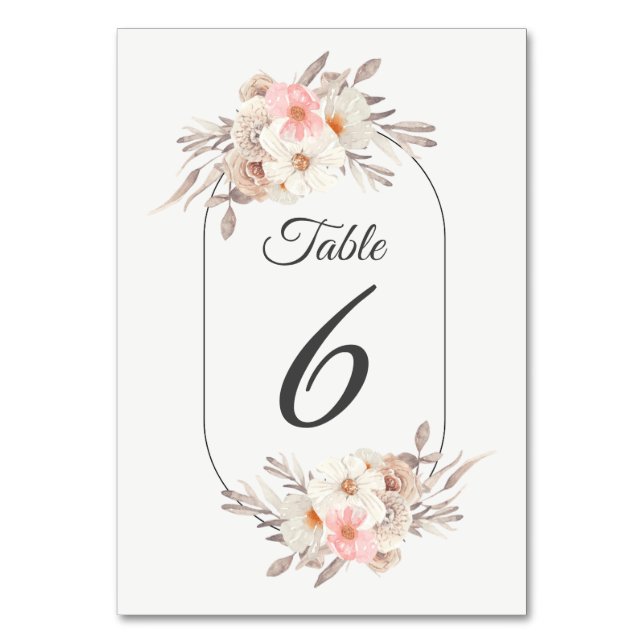 Tarjeta De Mesa Boda floral de Summer Garden (Anverso)