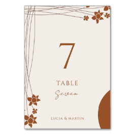 Tarjeta De Mesa Boda floral elegante de otoño de dos colores