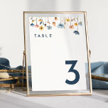 Tarjeta De Mesa Boda floral elegante y audaz<br><div class="desc">Presentamos nuestro elegante y audaz diseño de la mesa Boda floral, una moderna celebración de la naturaleza, con coloridos acuarelas florales en agradables tonos rosa rosa, marina y azul polvoriento, melocotón y amarillo con suave vegetación eucaliptus bellamente colocada contra un lienzo blanco prístino con tipografía azul oscuro minimalista, creando un...</div>