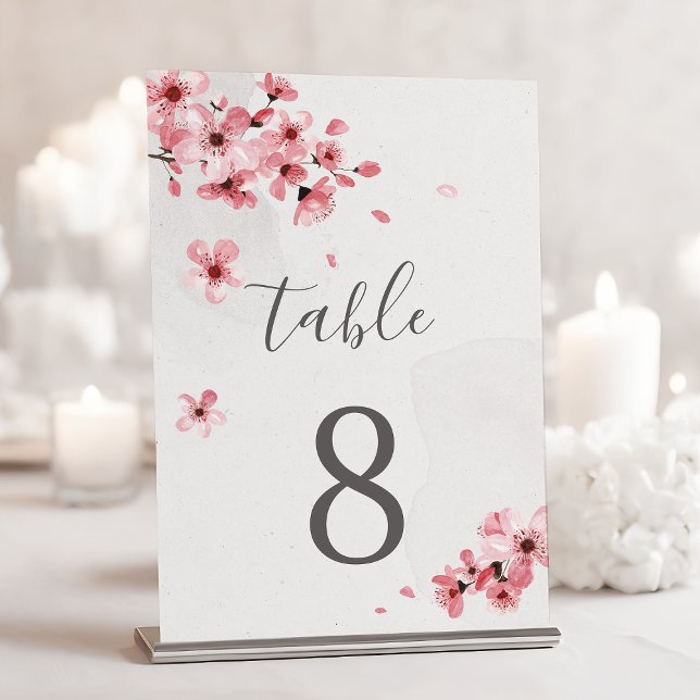 Tarjeta De Mesa Boda Floral Floral de cerezo rosa (Subido por el creador)