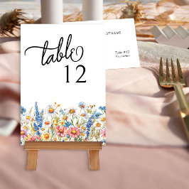 Tarjeta De Mesa Boda floral floral de color