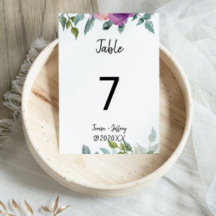 Tarjeta De Mesa Boda floral geométrico elegante