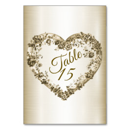 Tarjeta De Mesa Boda Floral Golden Ornate Frame Elegante