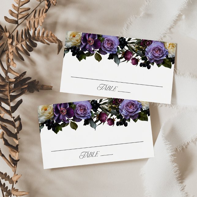 Tarjeta De Mesa Boda floral gótica temperamental (Subido por el creador)