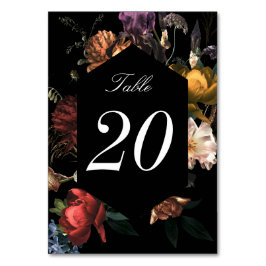 Tarjeta De Mesa Boda floral holandés romántico oscuro