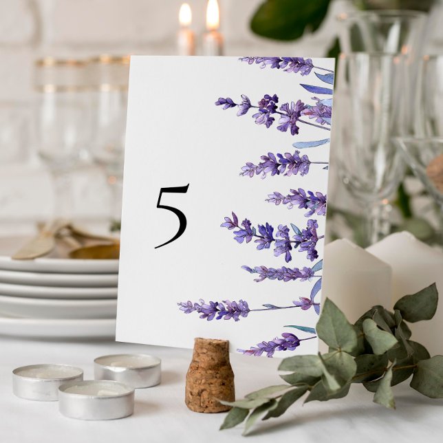 Tarjeta De Mesa Boda Floral Lavender (Subido por el creador)