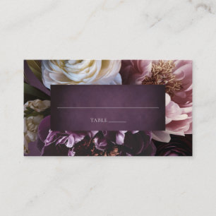 Tarjeta De Mesa Boda floral maximalista morada elegante