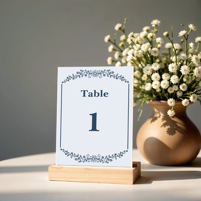 Tarjeta De Mesa Boda floral monocromo ruso (Subido por el creador)