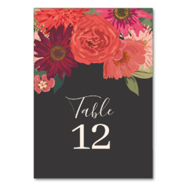 Tarjeta De Mesa Boda floral otoñal moderno Número de tabla