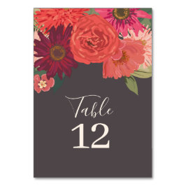 Tarjeta De Mesa Boda floral otoñal moderno Número de tabla