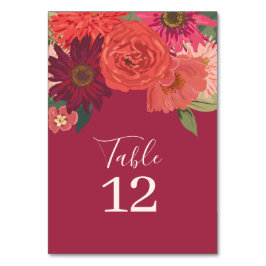 Tarjeta De Mesa Boda floral otoñal moderno Número de tabla