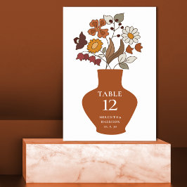 Tarjeta De Mesa Boda floral retro boho caprichoso