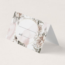 tarjeta de mesa boda floral romántica plateada