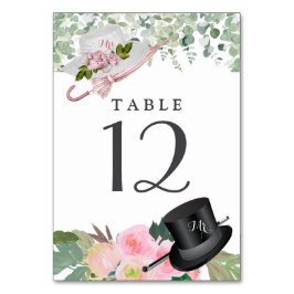 Tarjeta De Mesa Boda floral romántico de oro rosado de Rubor