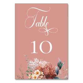 Tarjeta De Mesa Boda floral romántico moderno de jardín rosado