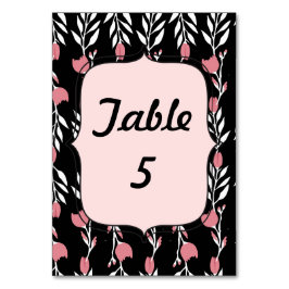 Tarjeta De Mesa Boda Floral Rosa