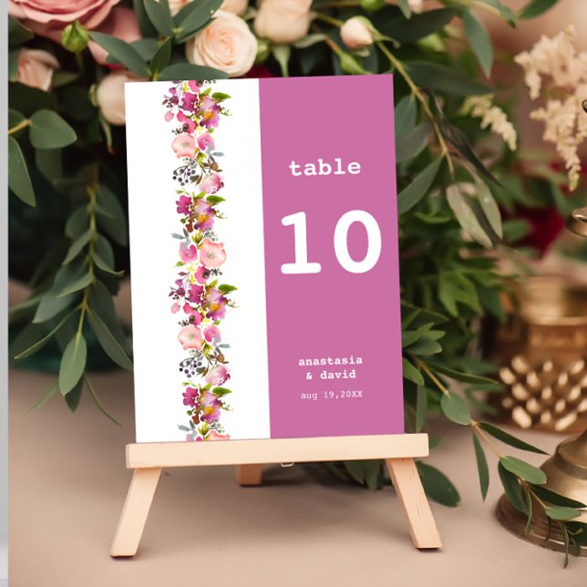 Tarjeta De Mesa Boda Floral Rosa (Subido por el creador)
