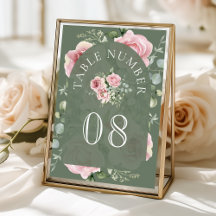 Boda floral rosa claro eucalipto verde salvia