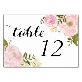 Tarjeta De Mesa Boda floral rosa de la vena moderna