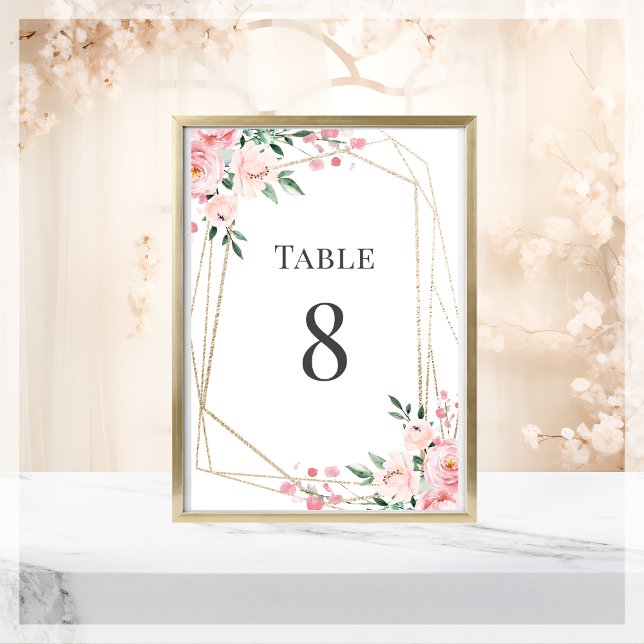 Tarjeta De Mesa Boda floral rosa Rubor (Subido por el creador)