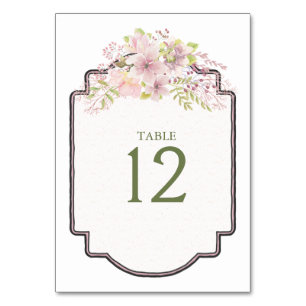 Tarjeta De Mesa Boda floral rosa Rubor Magnolia Número de tabla