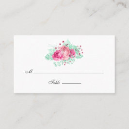 Tarjeta De Mesa Boda floral rosa y moteado número de tabla
