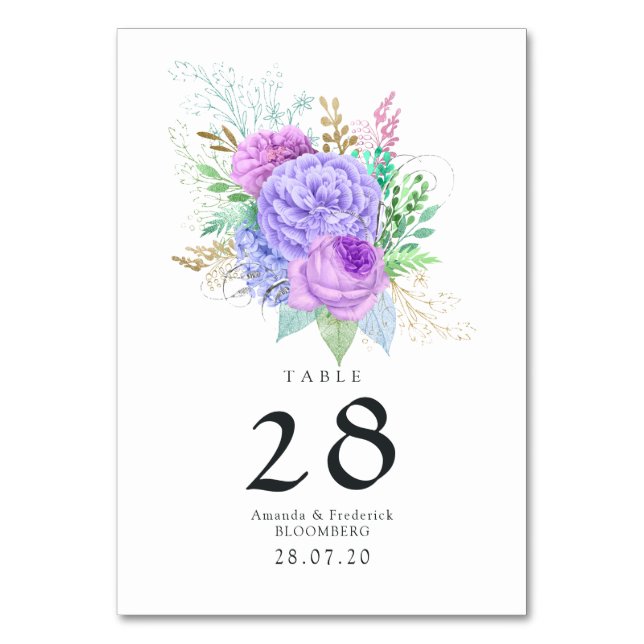 Tarjeta De Mesa Boda Floral Rústica de Primavera (Anverso)