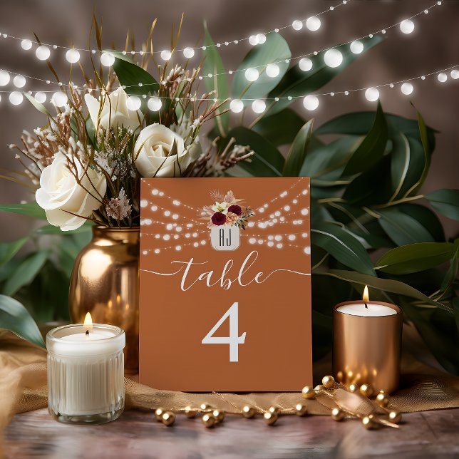 Tarjeta De Mesa Boda Floral Terracota (Subido por el creador)