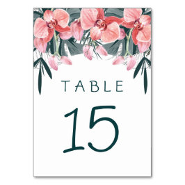 Tarjeta De Mesa Boda Floral Tropical