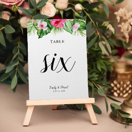 Tarjeta De Mesa Boda floral tropical acuática