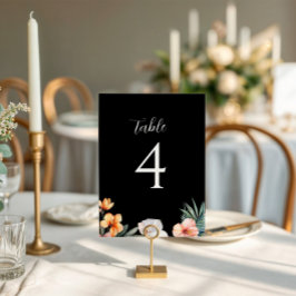 Tarjeta De Mesa Boda floral tropical oscuro Número de tabla