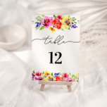 Tarjeta De Mesa Boda Floral vibrante<br><div class="desc">Captura la esencia de la elegancia con nuestro Vibrante número de tabla Boda floral. Esta exquisita invitación se caracteriza por sus tonos vibrantes y sus intrincados diseños florales, creando una impresionante obra maestra. La acuarela aporta un toque de arte y sofisticación, dando un toque de moda y una elegante ducha...</div>