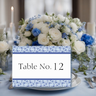 Tarjeta de mesa Boda Florentina azul en polvo