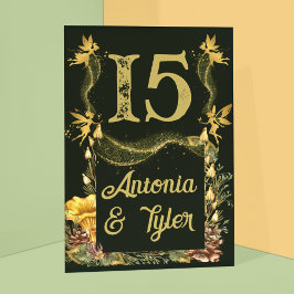 Tarjeta De Mesa Boda Forestal Golden Fairies
