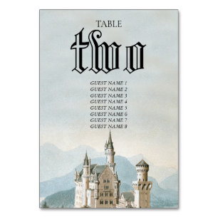 Tarjeta De Mesa Boda Forestal Rústico Castillo de cuento de hadas