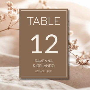 Tarjeta De Mesa Boda Formal Antigua Crema Marrón Mocha